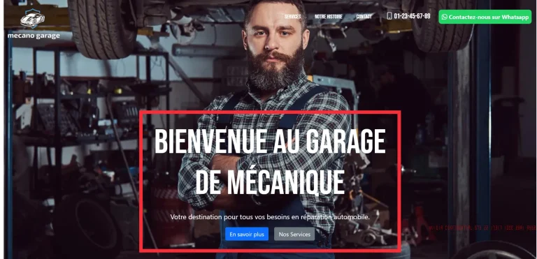 Screenshot of a mechanic garage