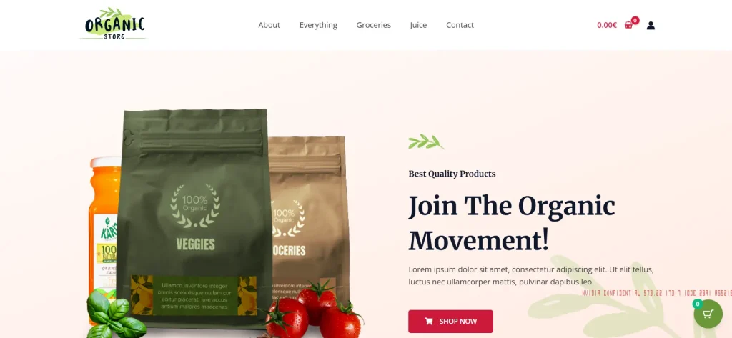 ScreenShot of an online shop model page